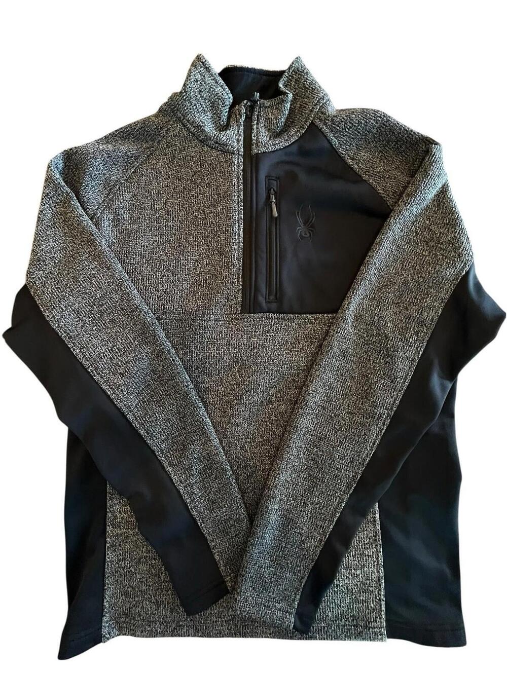 SPYDER Sweater 1/4 Zip Mens Sz Large Knit Fleece lined knit Long Sleeve 1619902